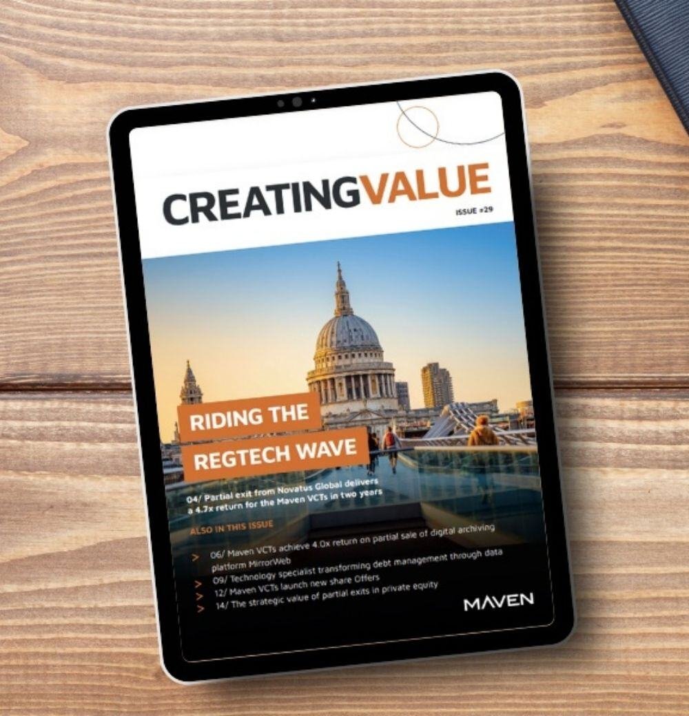 Maven's VCT newsletter, Creating Value, can be downloaded here