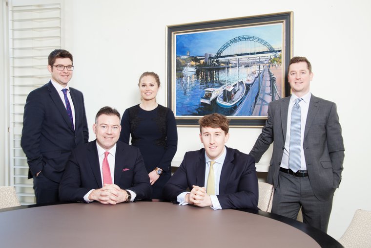 Maven's North East investment team. Left to right: Michael Dickens, Michael Vassallo, Emma Neal, Ben Jones, and Alex Marsh